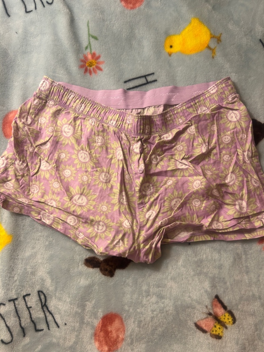 PINK Victoria's Secret Lavender Floral Sunflower Sleep Shorts